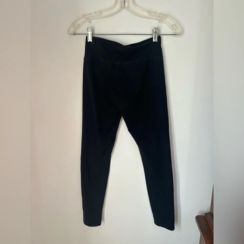 Aerie Chill Play Move Leggings Small Short Black Cotton Blend - Picture 1 of 6